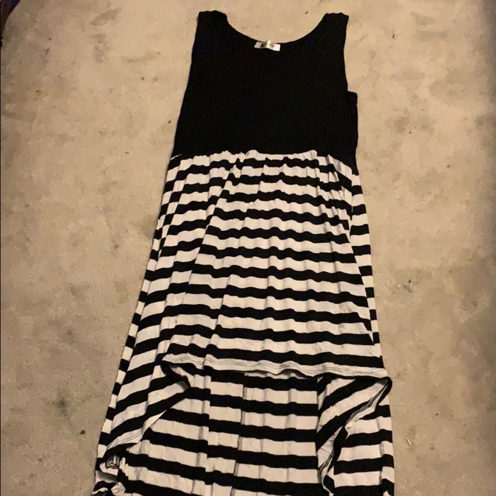 Black striped dress